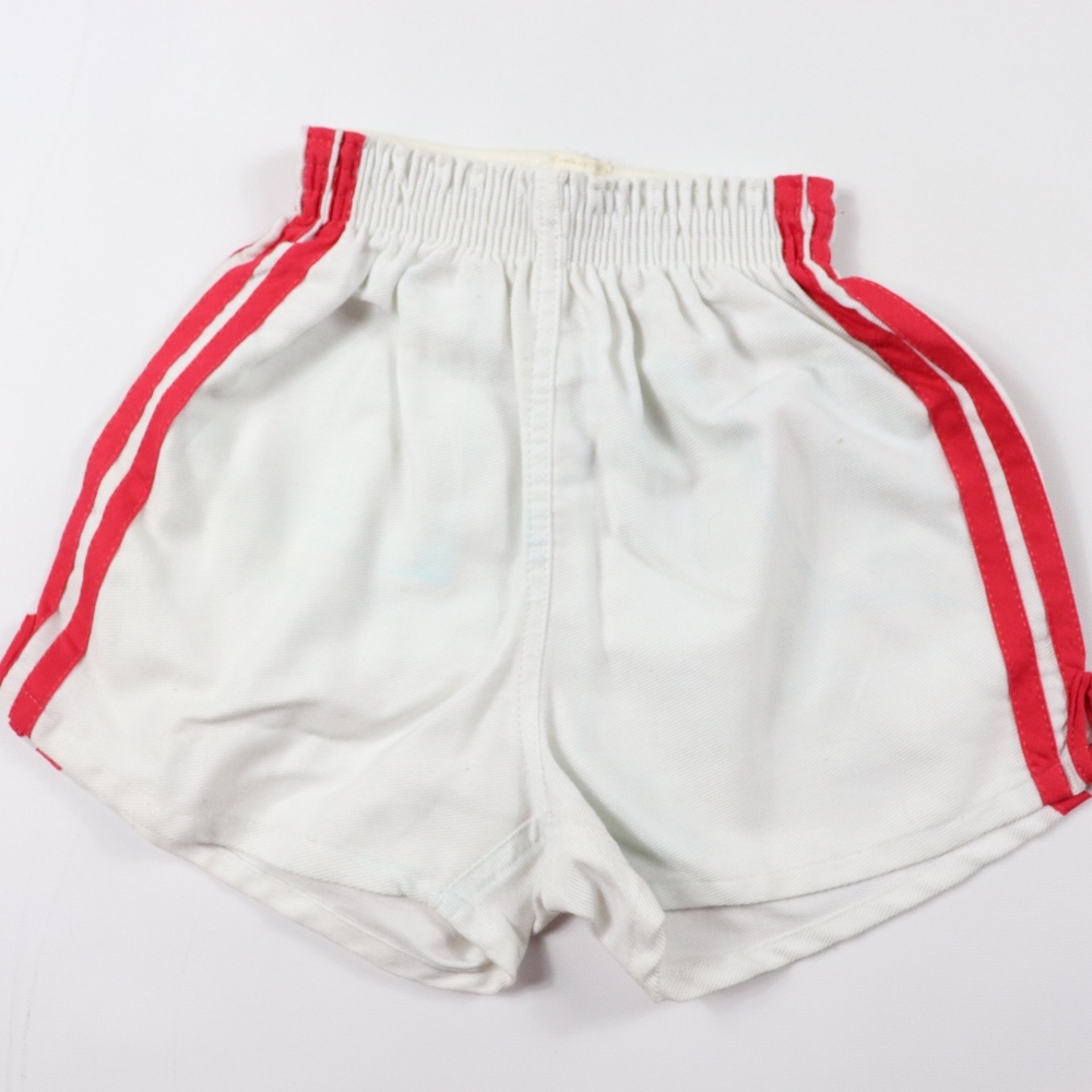 80s New Mason Youth Medium Soccer Shorts White Red